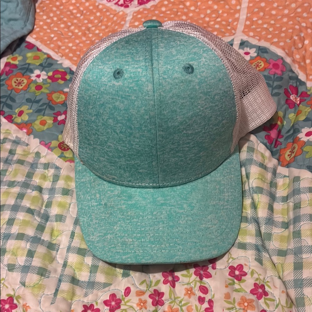 Teal and White Mesh Baseball Cap